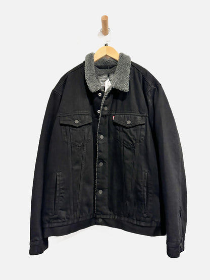 Levi’s Men’s Black Sherpa Lined Denim Jacket - XL