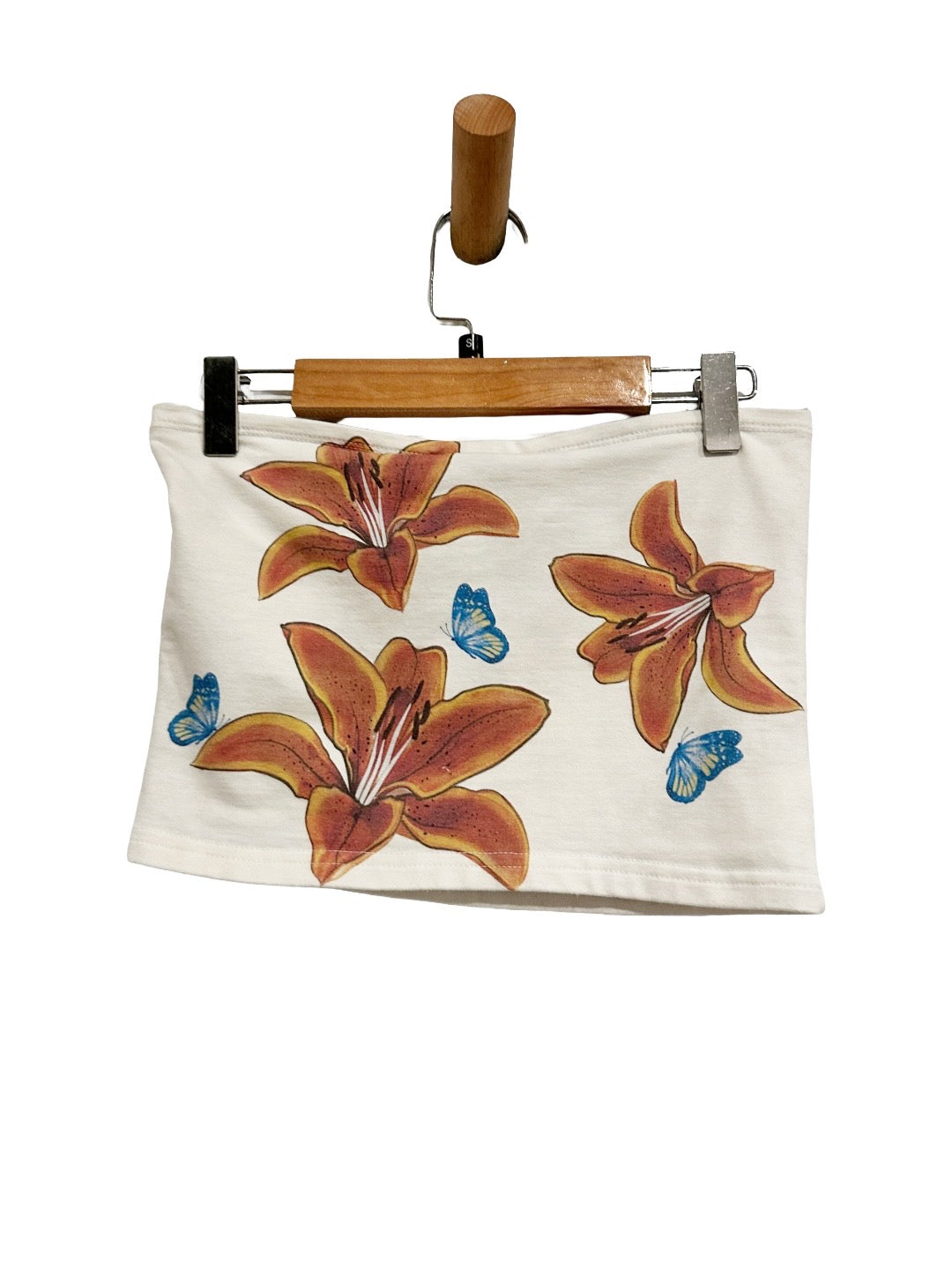 Edikted Tiger Lily Print Cotton Tube Top - Small