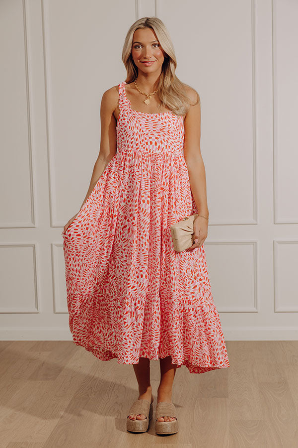 Keriella Red and Pink Midi Tank Dress - Large