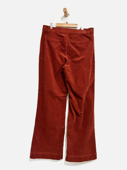 Draper James Maroon Corduroy Wide Leg Pants - 14