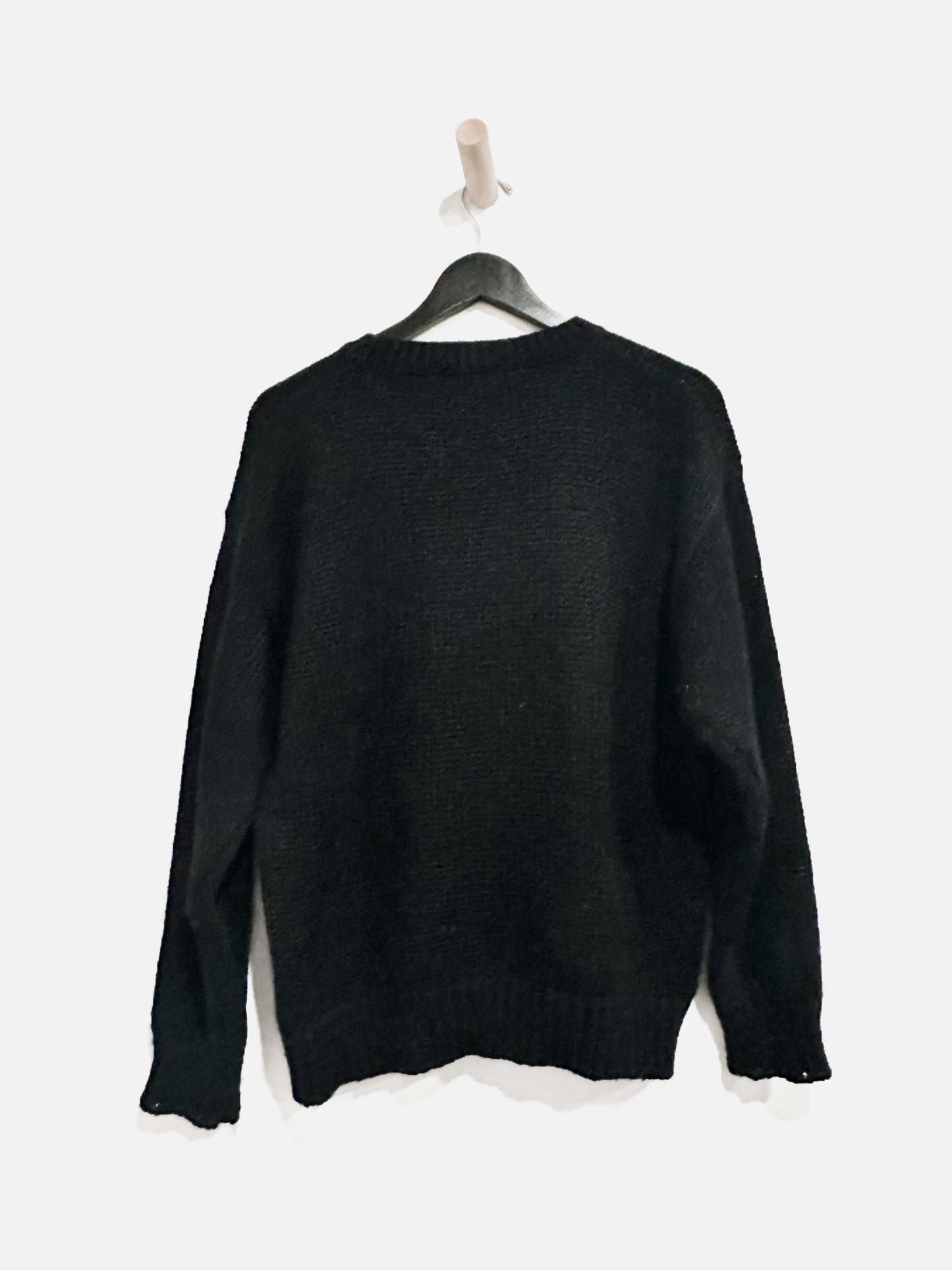 Hasting & Smith Vintage Black Teddy Bear Sweater - Medium