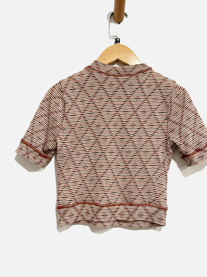 Free People Intimately All Yours Brown Patterned SS Top - XS