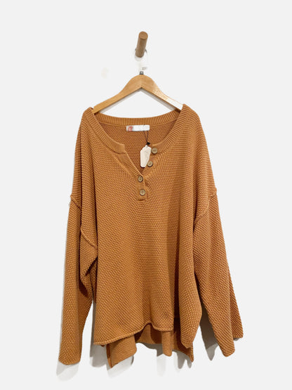 Free People Beach Orange Sweater - Medium