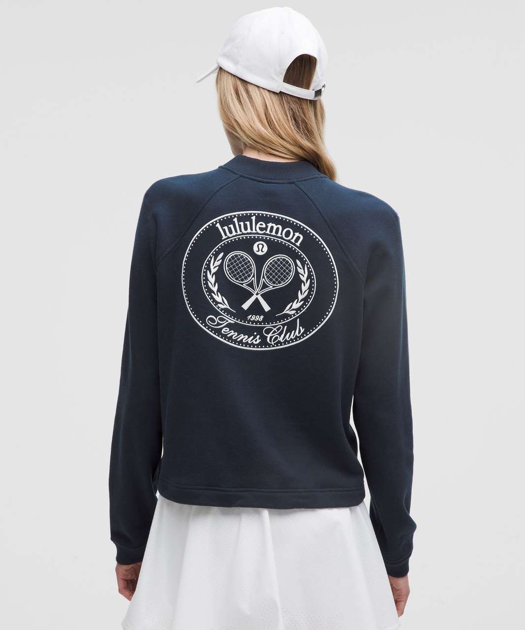 Lululemon Cotton French Terry Crewneck Pullover Tennis Club in True Navy
