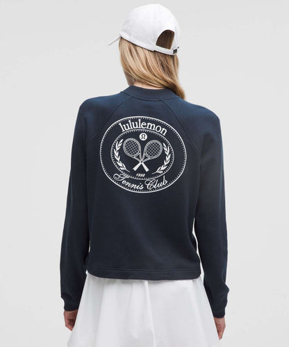 Lululemon Cotton French Terry Crewneck Pullover Tennis Club in True Navy
