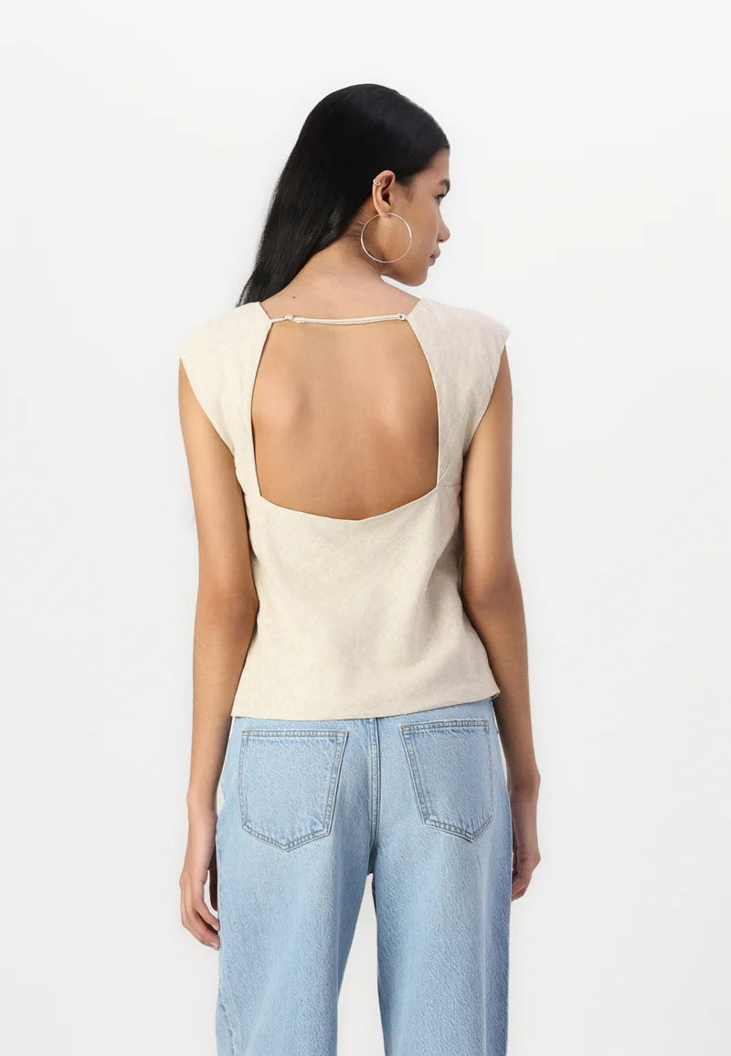 Abercrombie & Fitch Tan Linen Blend Tank - XS