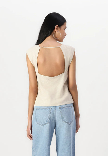Abercrombie & Fitch Tan Linen Blend Tank - XS