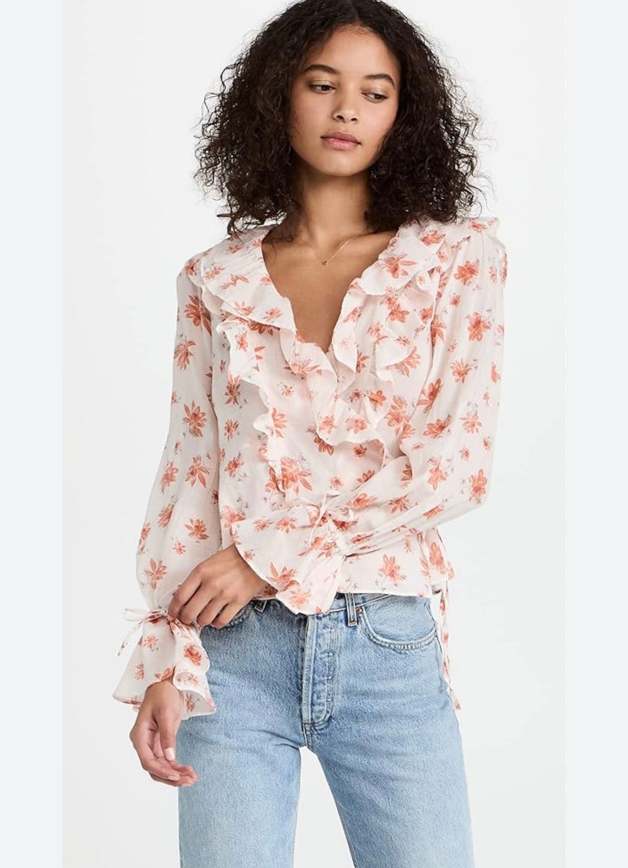 Free online People Floral Wrap Top