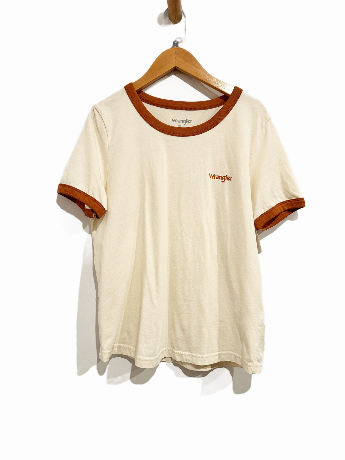 Wrangler White Ringer Tee - Medium