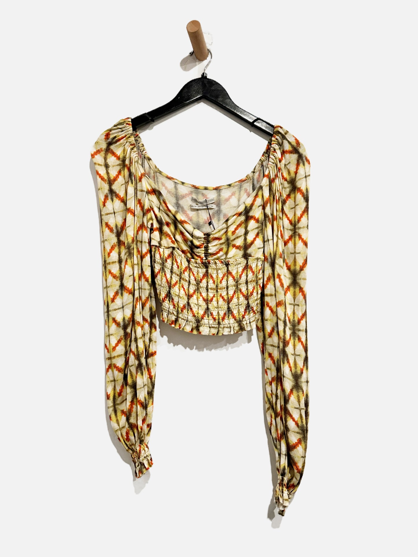 Urban Outfitters Green Smocked Blouse - XS