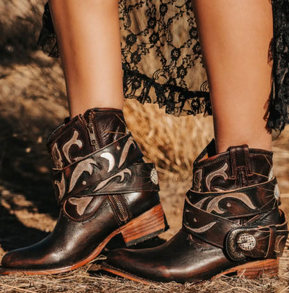 Freebird Tash Brown Embroidered Boots - 7