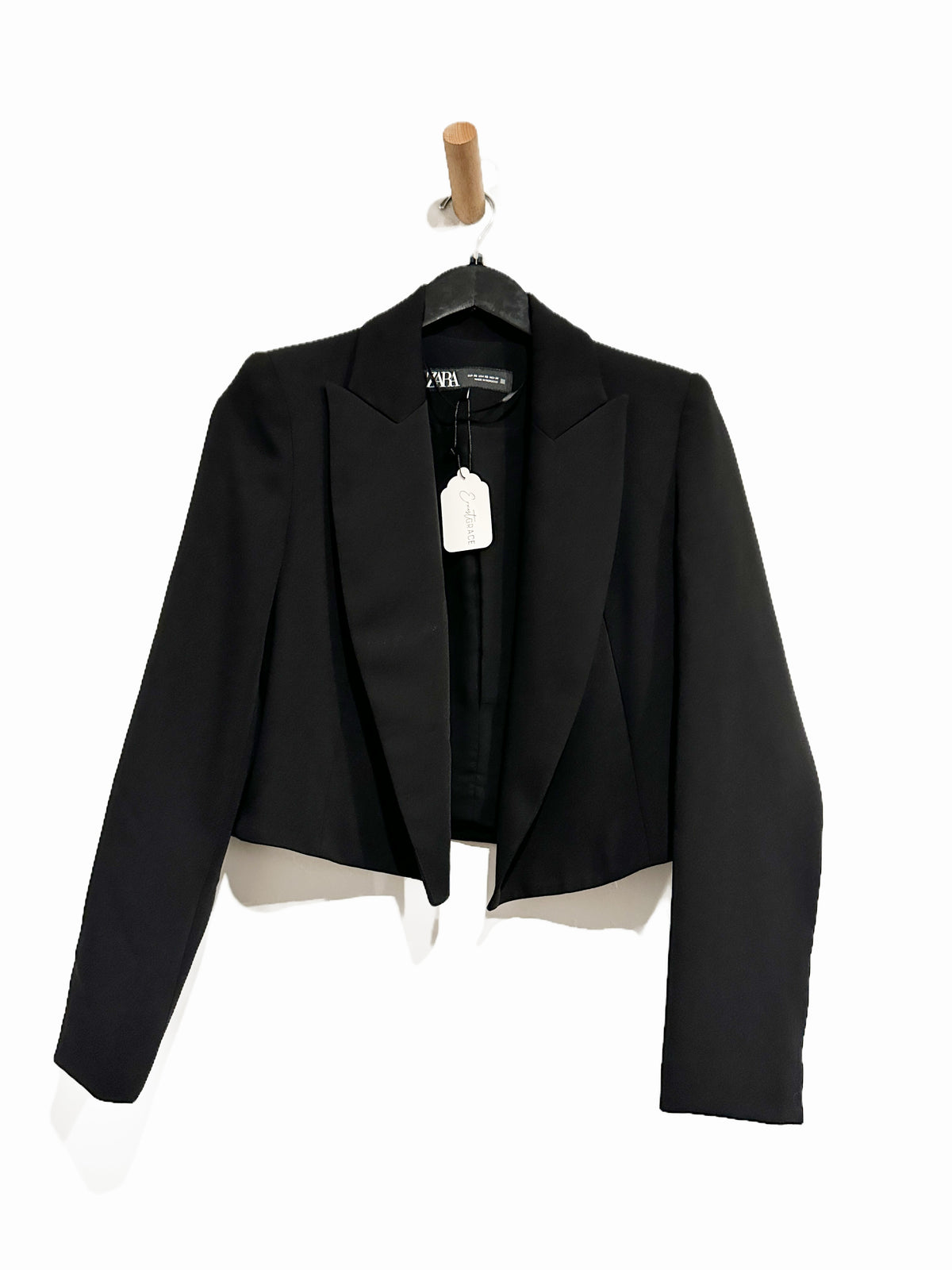 Zara Black Cropped Blazer - XS