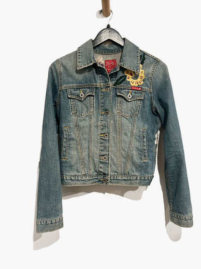 Lucky Brand Y2K Embroidered Denim Jacket - Small