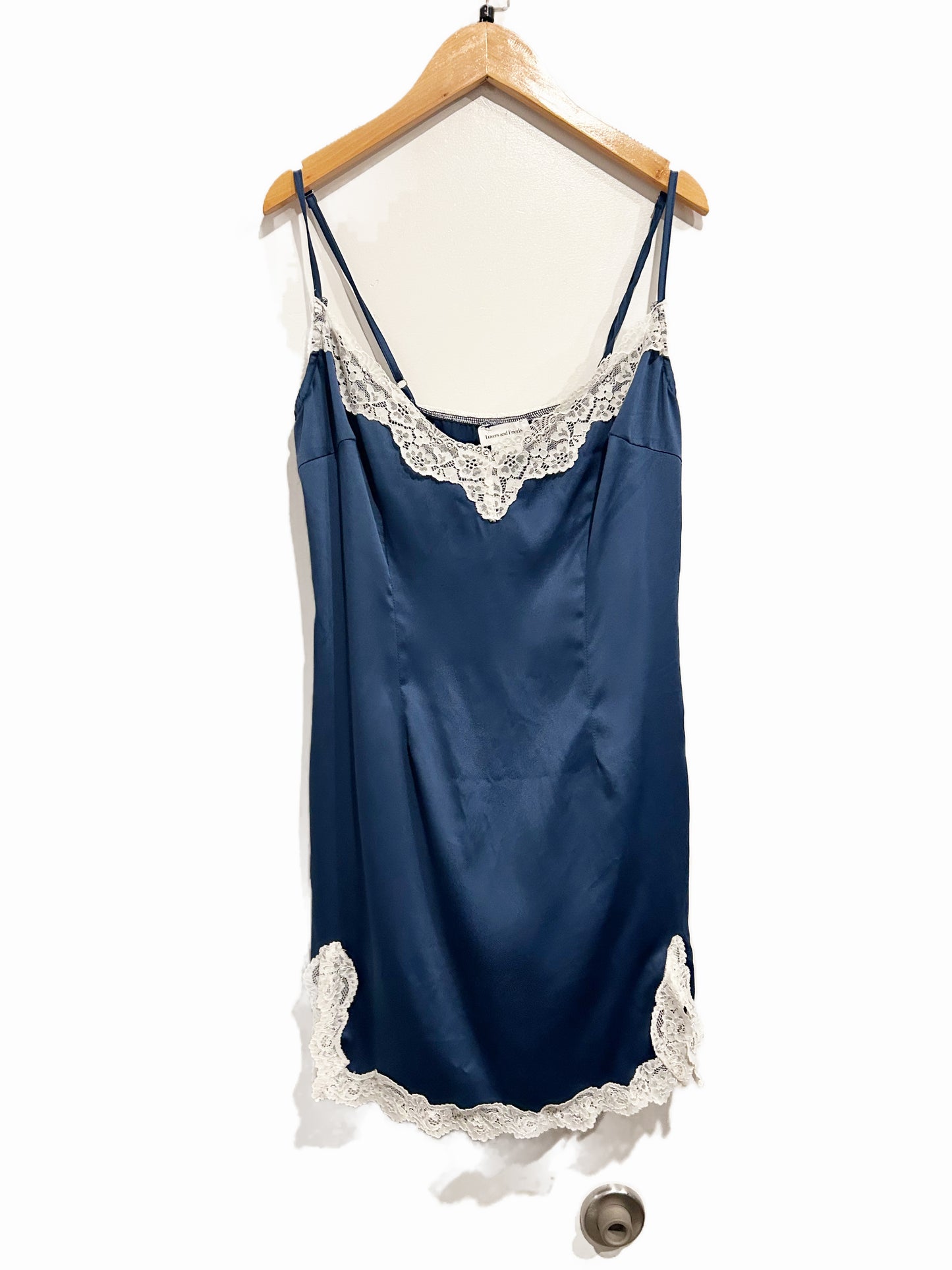 Lovers + Friends Cassandra Slip Dress in Navy - Large
