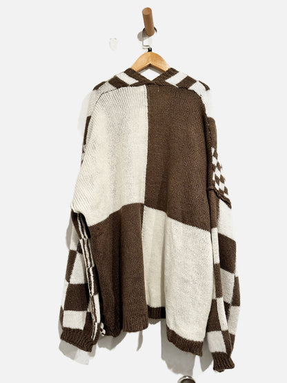 Miracle NWT Brown Checkered Cardigan - Medium