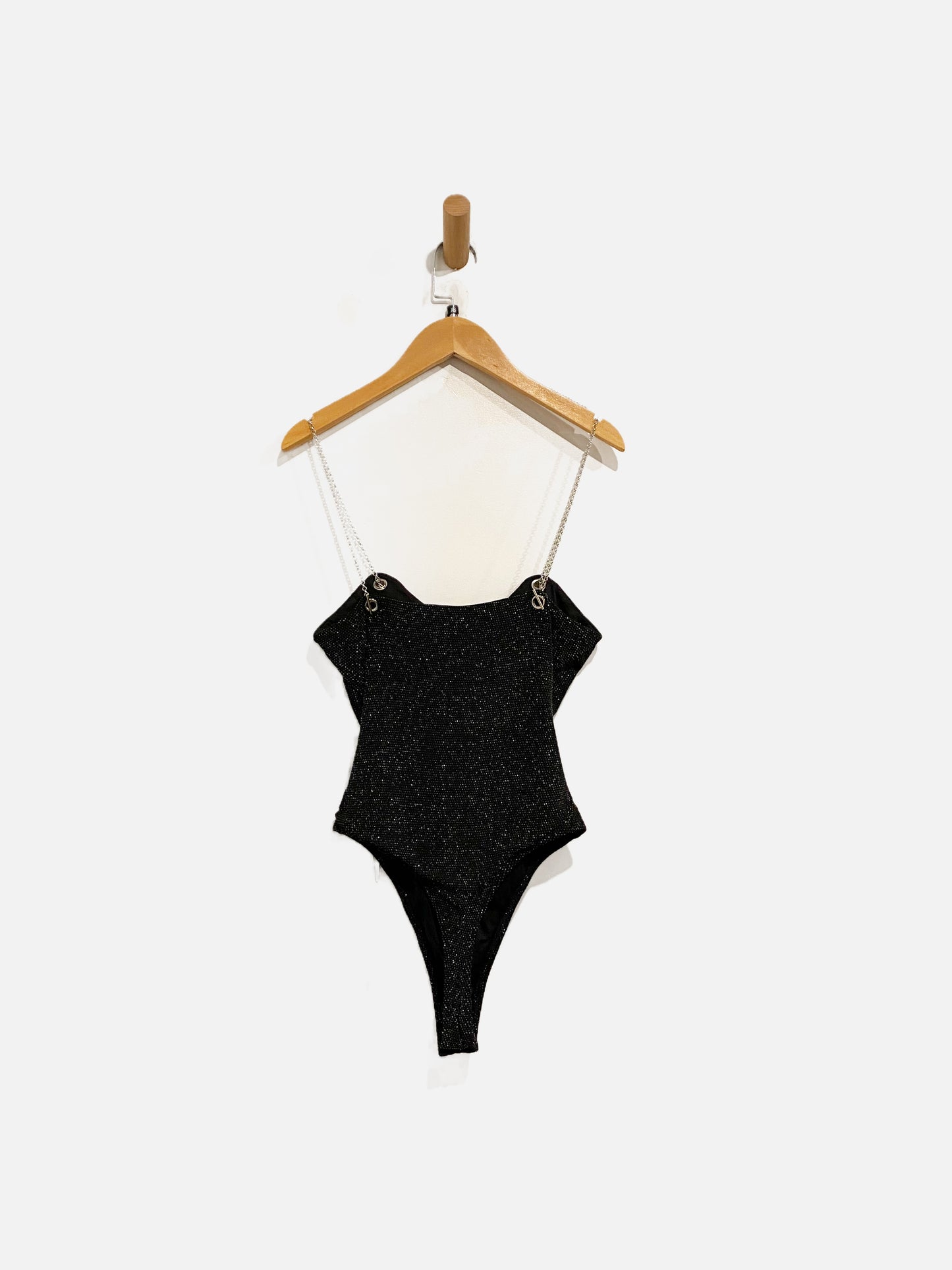 Superdown NWT Black Sparkle Bodysuit - XS