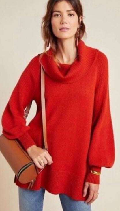 Anthropologie Orange Turtleneck Sweater - Small