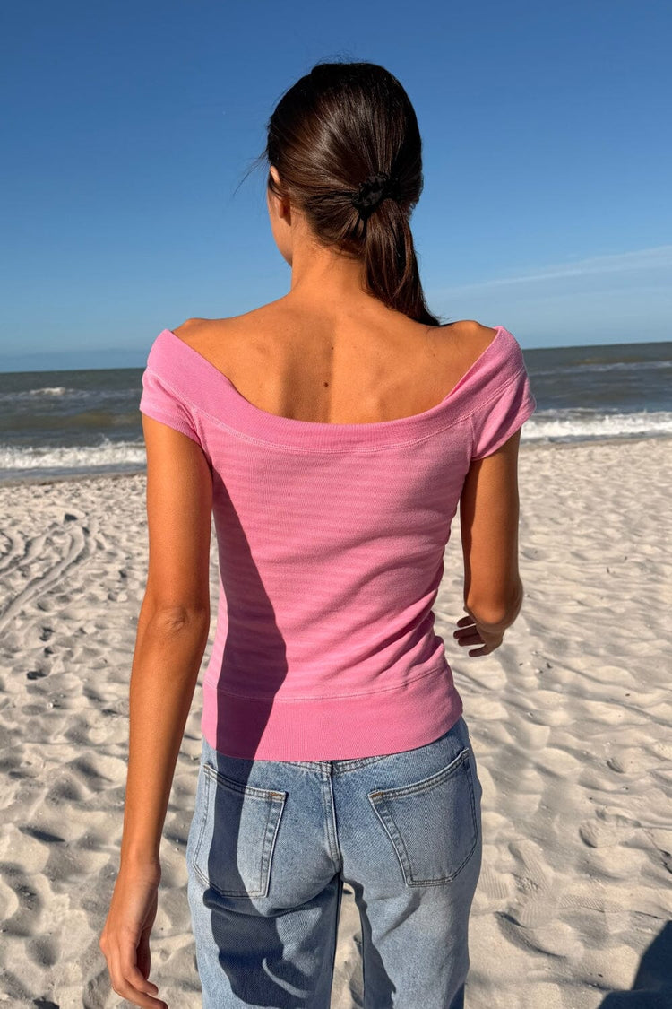 Brandy Melville NWT Ginny Stripes Top in Pink - OS