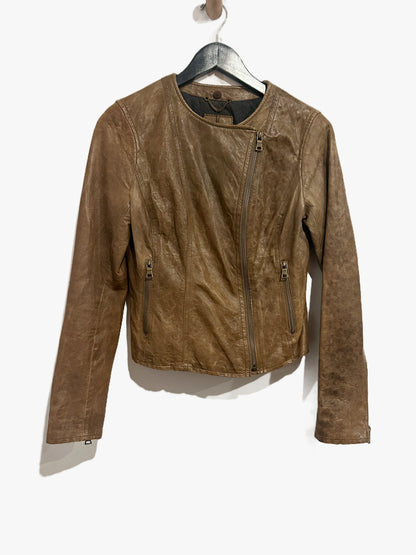 Banana Republic Brown Leather Moto Jacket - XS