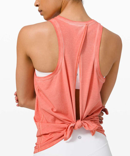 Lululemon All Tied Up Tank in Sublimado Pigment Dye Rustic Coral - Small