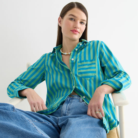 J. Crew Green and Blue Button Down - 8