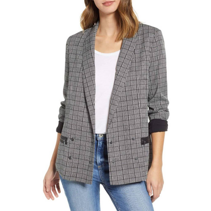 Paige Black and White Houndstooth Blazer - Small