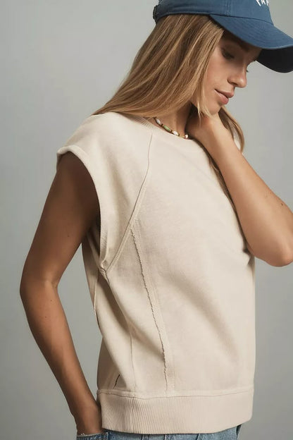 Anthropologie Pilcro Muscle Sweatshirt in Ivory - Large