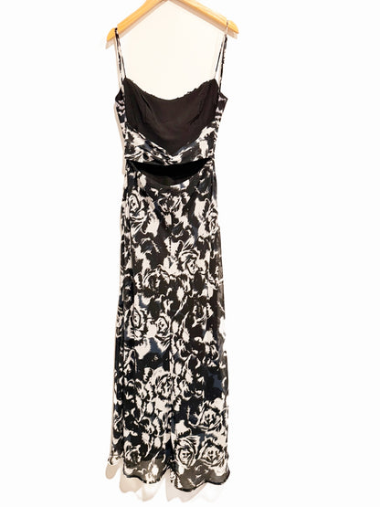 One and Only Collective Black & Blue Maxi Dress - Small