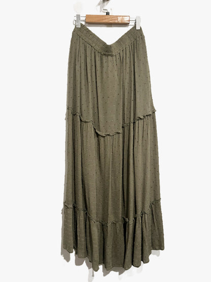 Bohme Green Swiss Dot Maxi Skirt and Top Set - Large