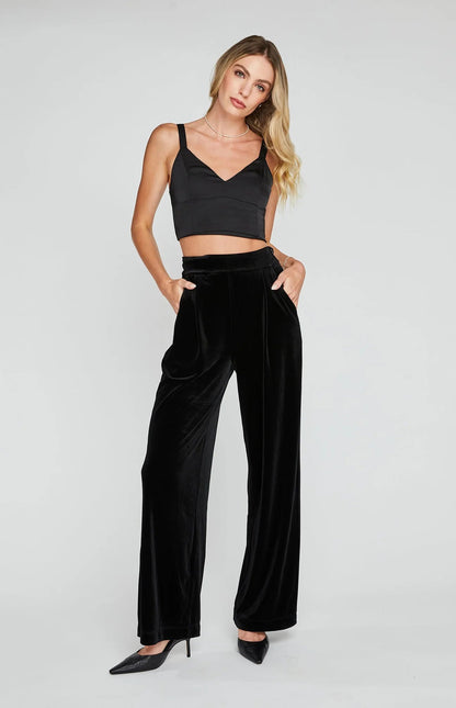 NWT Gentle Fawn Gentle Fawn Gemma Black Satin Cropped Cami - Large