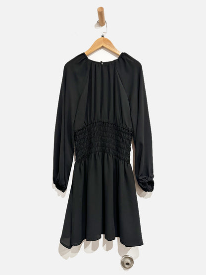 Madewell NWT Black Smocked LS Mini Dress - XXS