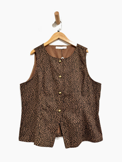 Altar’d State Cheetah Print Denim Vest - XL
