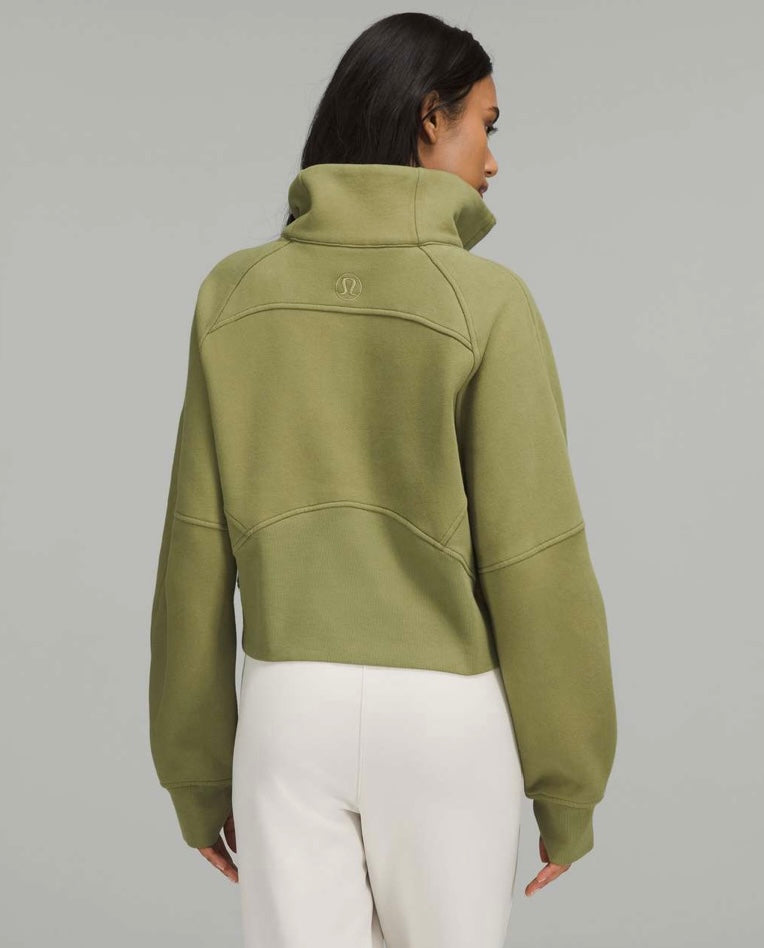 Lululemon Scuba Oversized Funnel Neck Half-Zip in Bronze Green - XS/Small