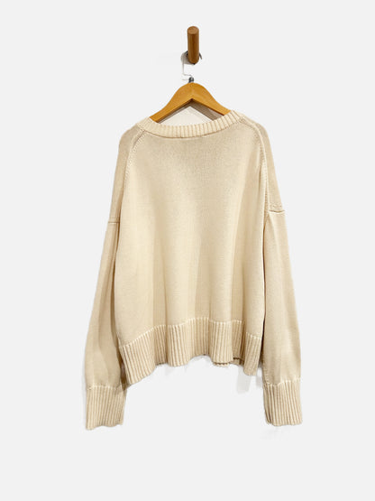 Everlane Organic Cotton Cream Sweater - XL