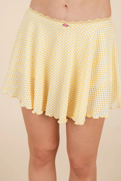 Heart & Hips Yellow Mini Skort - Medium