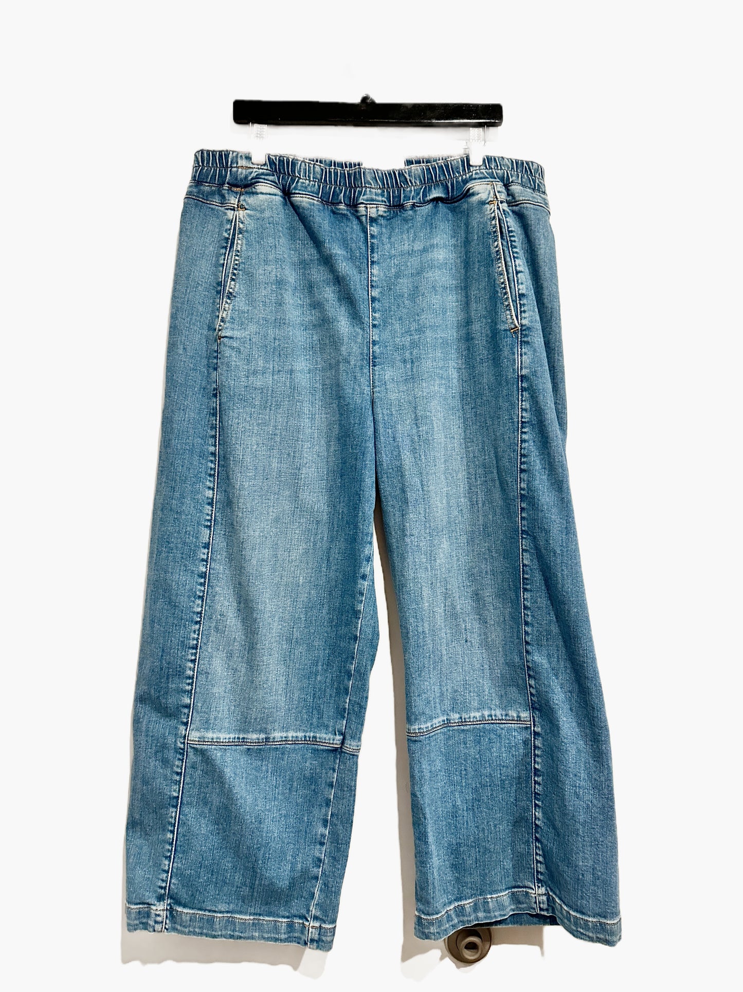 Anthropologie Pilcro Izzie Relaxed Pull-On Barrel Jeans in Palms Wash - Large