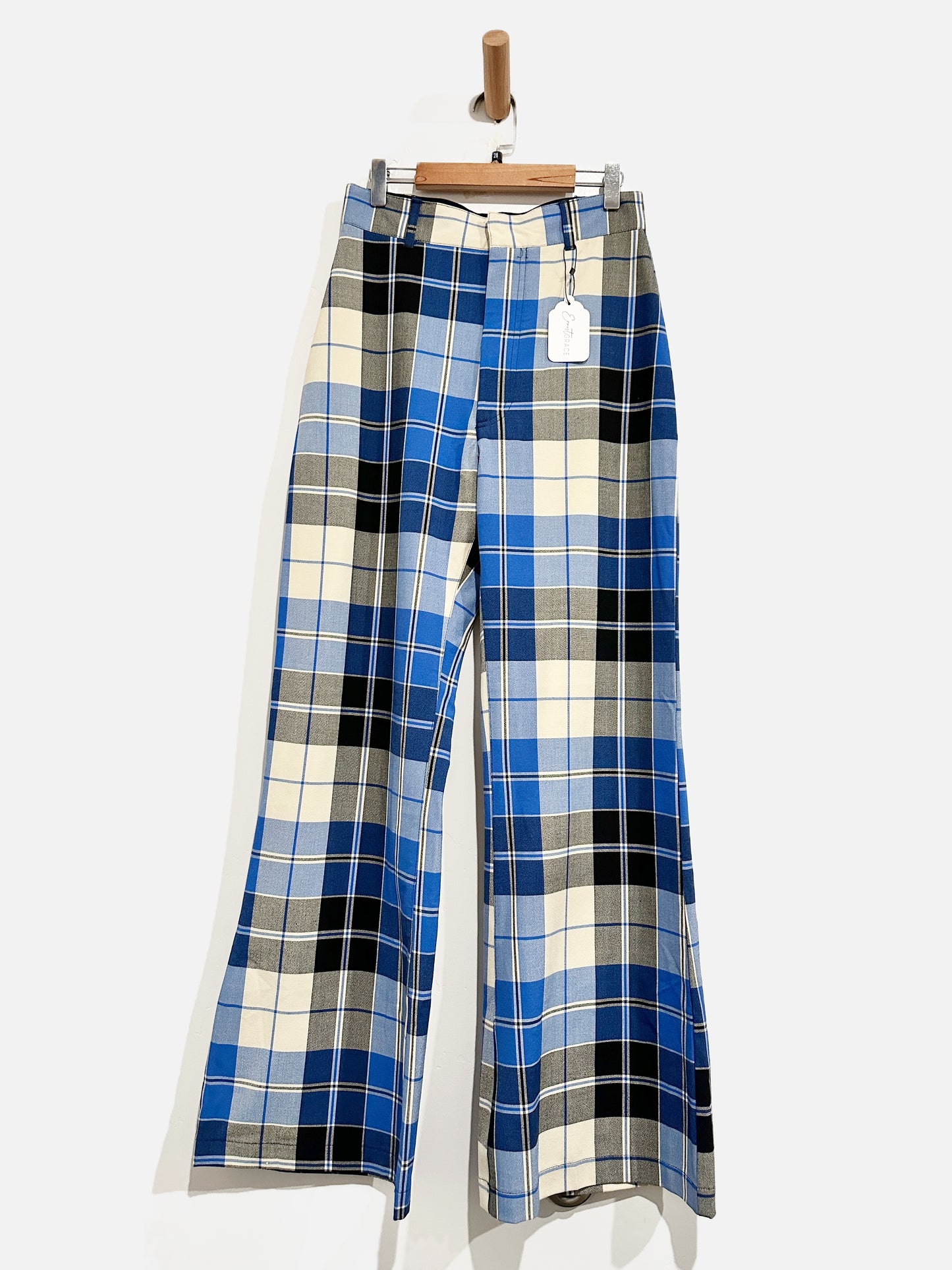 Free People Blue Jules Plaid Pants - 6