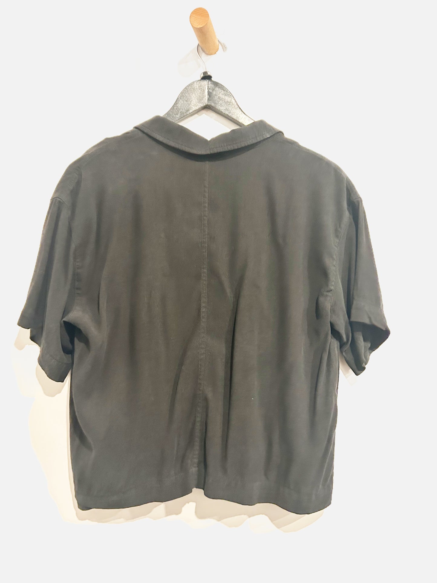 Madewell Button-Front Resort Shirt in Black - Medium