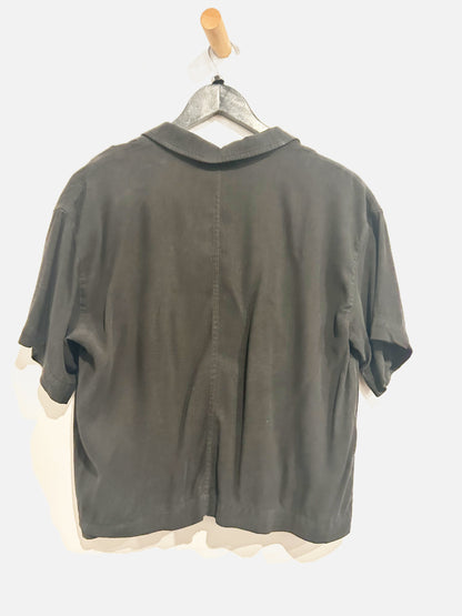 Madewell Button-Front Resort Shirt in Black - Medium