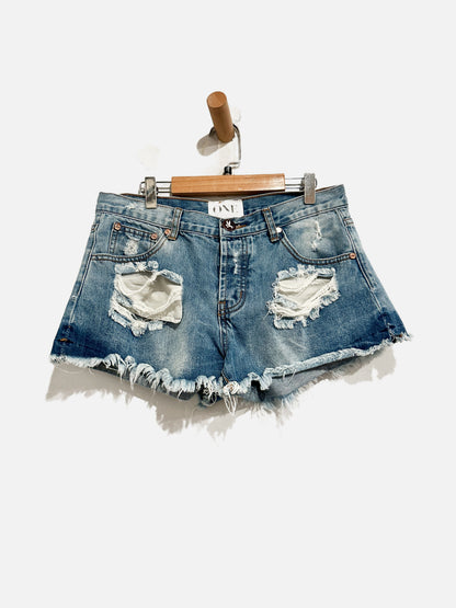 One Teaspoon Distressed Denim Shorts - 27