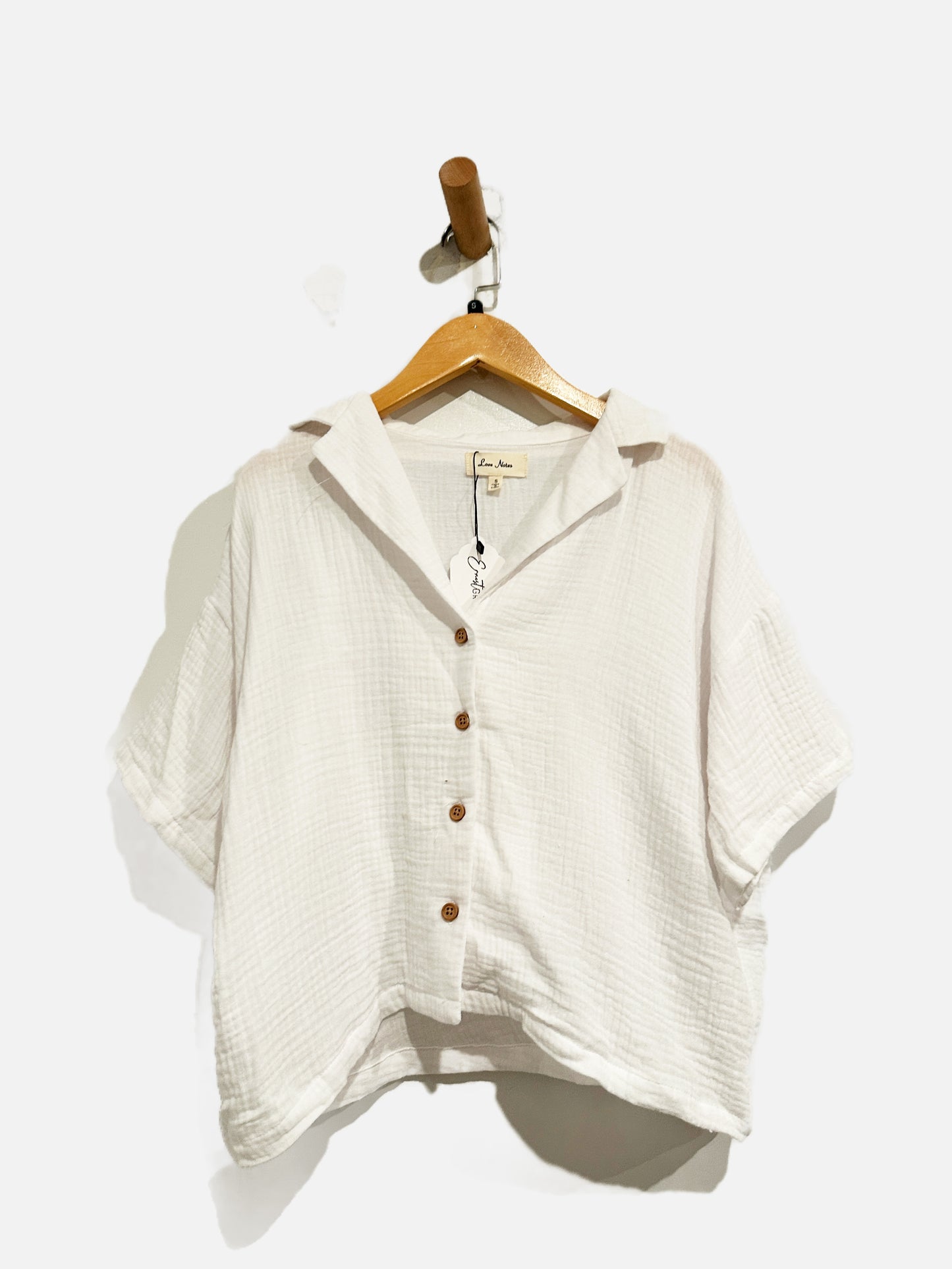 Love Notes White Cotton Short Set - Small