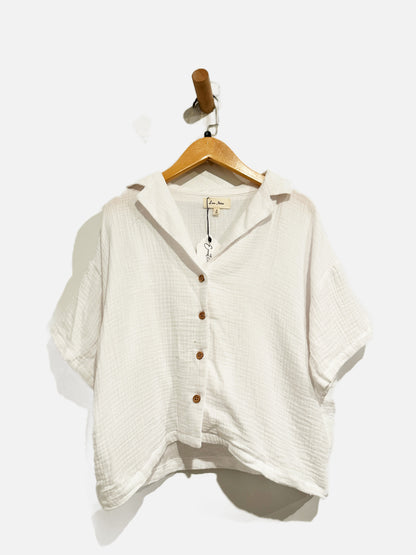 Love Notes White Cotton Short Set - Small