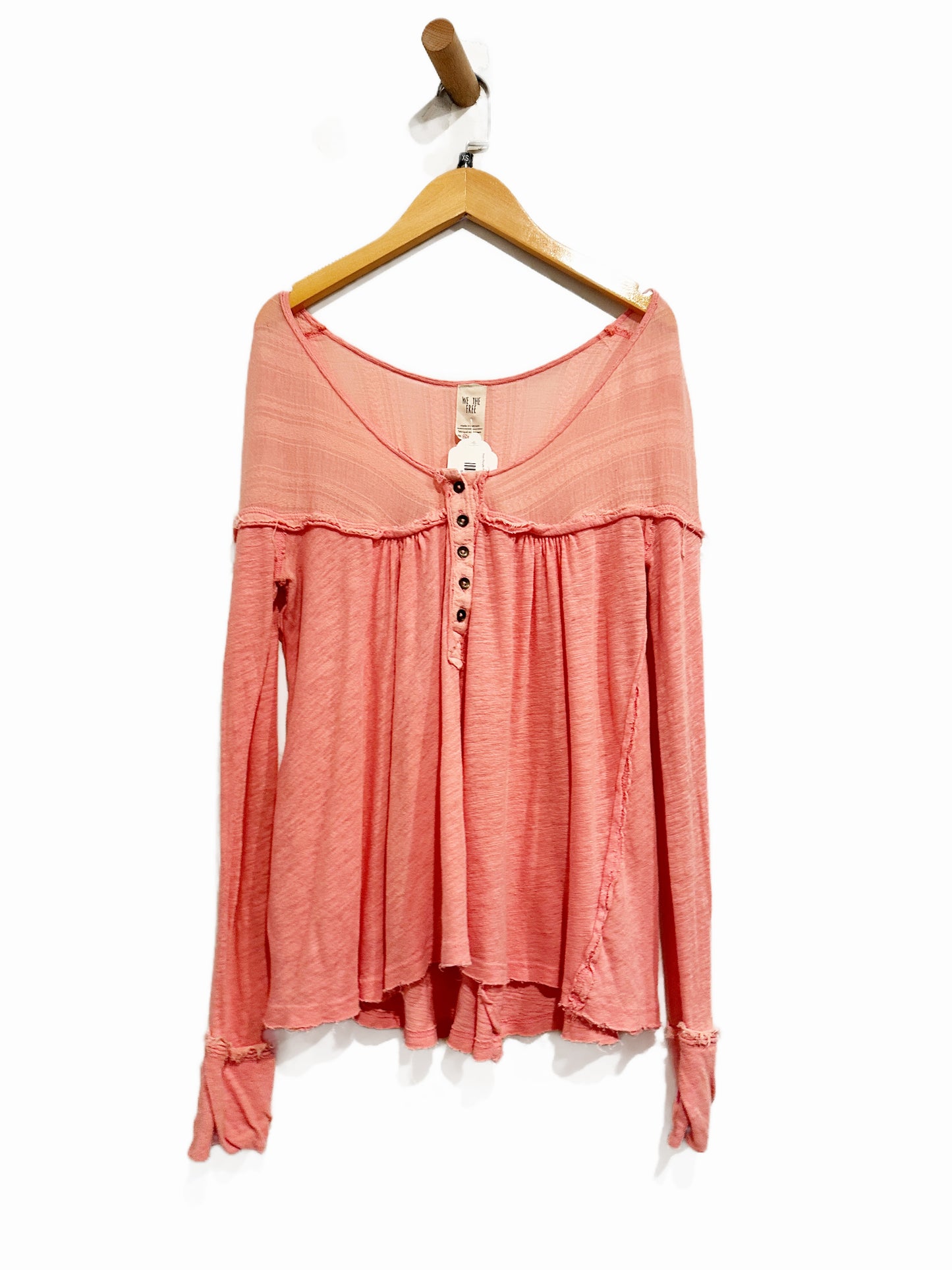 Free People Down Under Henley in Sugar Coral - XXS