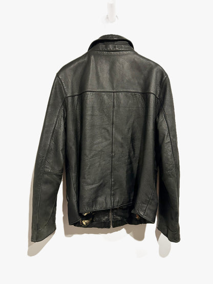 Adler Vintage Black Leather Jacket - Large