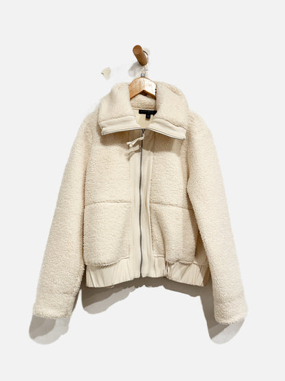 Banana Republic Cream Shearling Bomber Jacket - XS