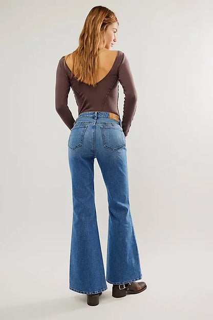 Free People Curvy Vintage High Rise Flare Jeans - 26