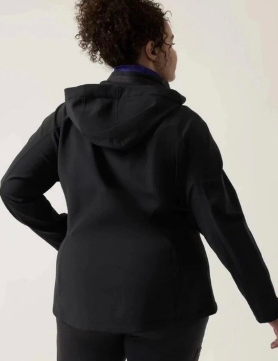 Athleta Glacier Soft Shell Black Hooded Jacket - 1X