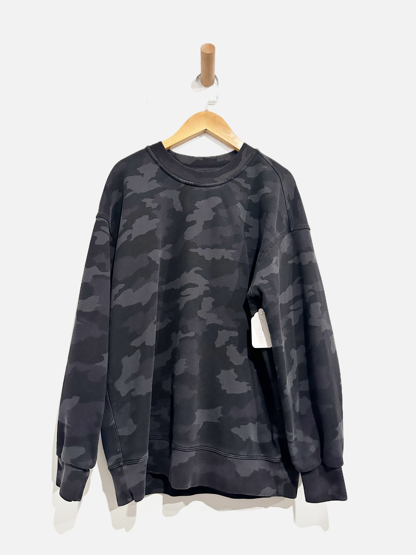 Lululemon Perfectly Oversized Gray Camo Pullover - Small