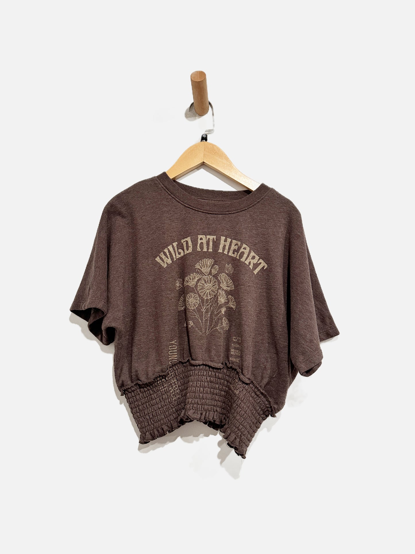 Cleo + Wolf Brown Smocked “Wild at Heart” Top - XS