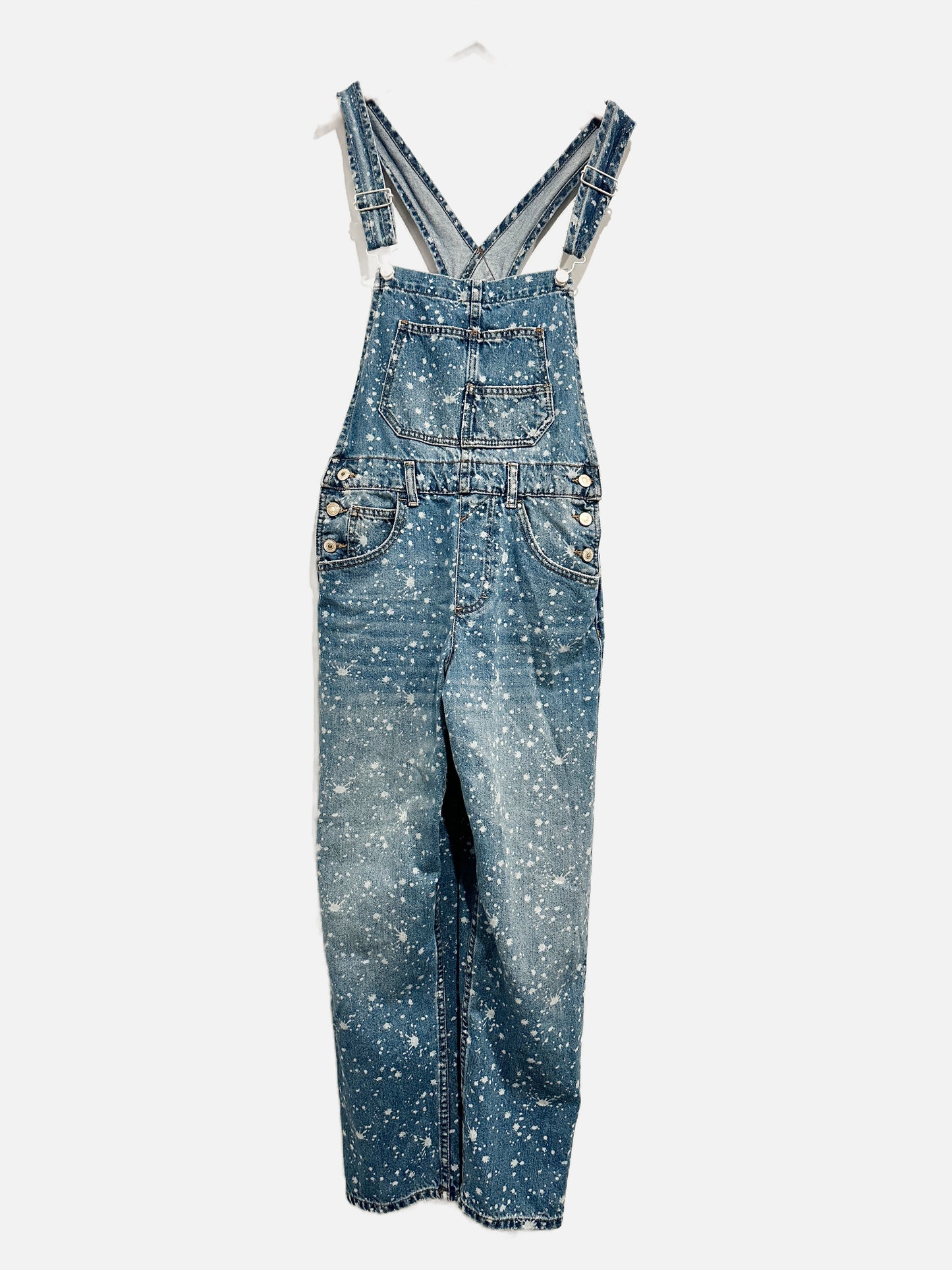 Free People Ziggy Paint Splatter Overalls -XS